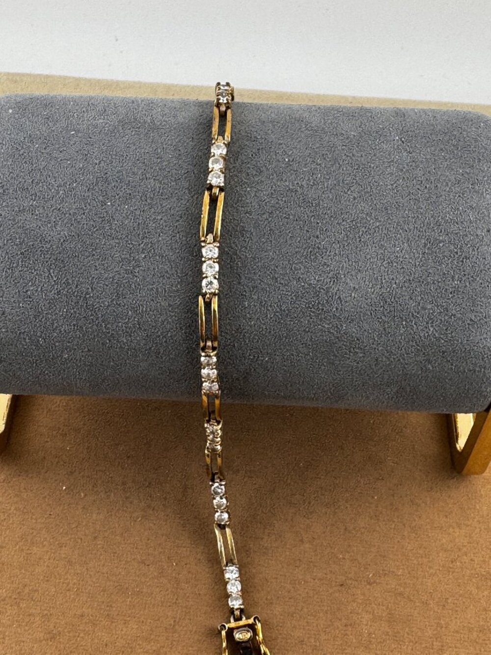 Vintage Gold Vermeil Sterling Silver Cubic Zirconia Tennis Bracelet